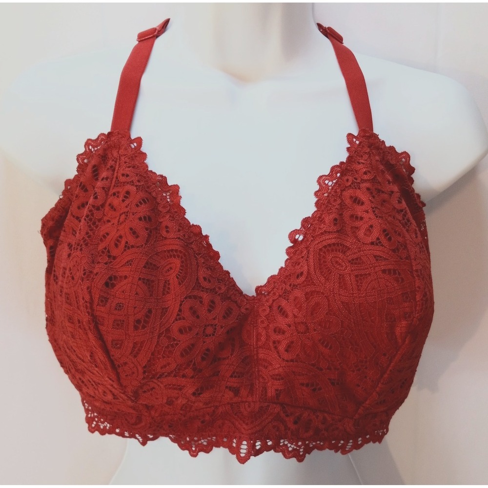 Auden Racerback Padded Lightly Lined Bralette, Women's Bra, 2X, Rust